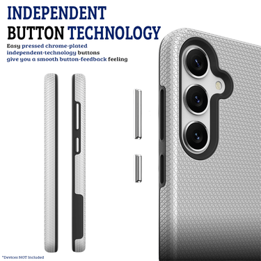 Samsung Galaxy S24 Plus Compatible Case Cover With Shockproof Rugged Design - Silver